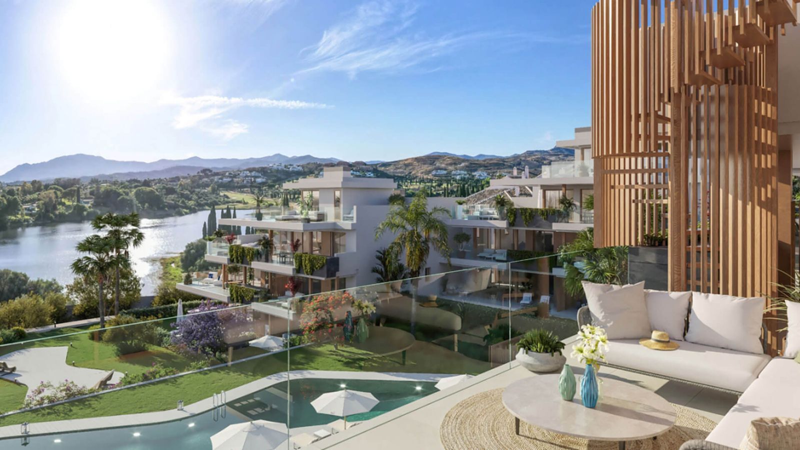 Apartamentos de lujo con vistas al lago y a la montaña en Taray Residences.